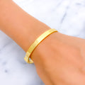 Glossy 21K Gold Medium Screw Bangle Bracelet 