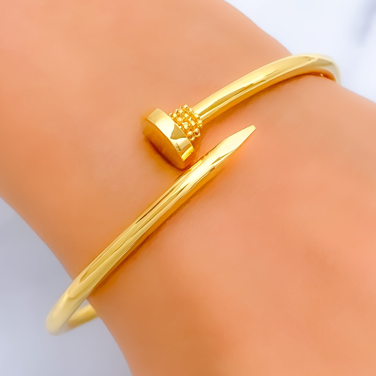 Trendy Tasteful 22K Gold Nail Bangle Bracelet – Andaaz Jewelers