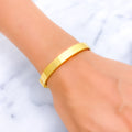 Bold Iconic 21K Gold Thick Screw Bangle Bracelet 