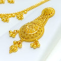 Ornamental Tasseled 22k Gold Drop Long Necklace Set