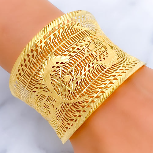  unique-21k-gold-wire-cuff-bangle