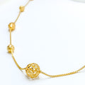 Imperial Glowing Orb 22k Gold Long Necklace - 24"