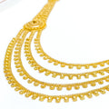 Stunning Floral Drop 22k Gold Four Lara Necklace Set 