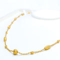 Elegant Sand Finished 22k Gold Dotted Long Necklace - 24"