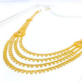 Stunning Floral Drop 22k Gold Four Lara Necklace Set 