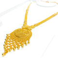 Decorative Dangling Tasseled 22k Gold Necklace Set 