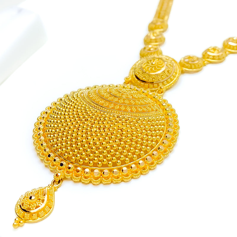 Impressive Beaded Dome 22k Gold Necklace Set 