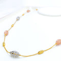 Timeless Embellished 22k Gold Long Netted Bead Necklace - 26"