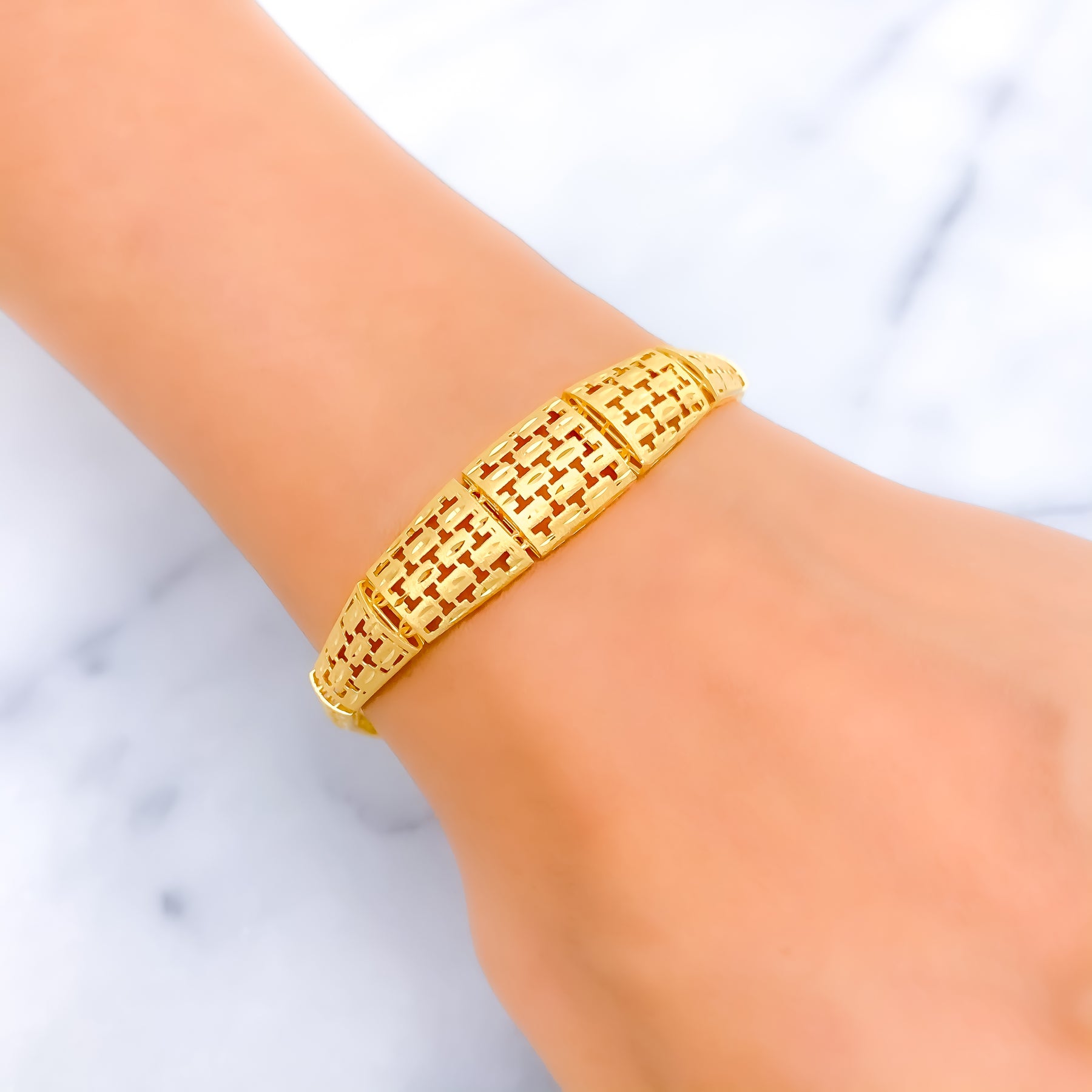 22K Yellow Gold Bracelet with coin design - BR-487