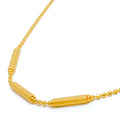 Sand Finished 22k Gold Barrel Bead Chain 