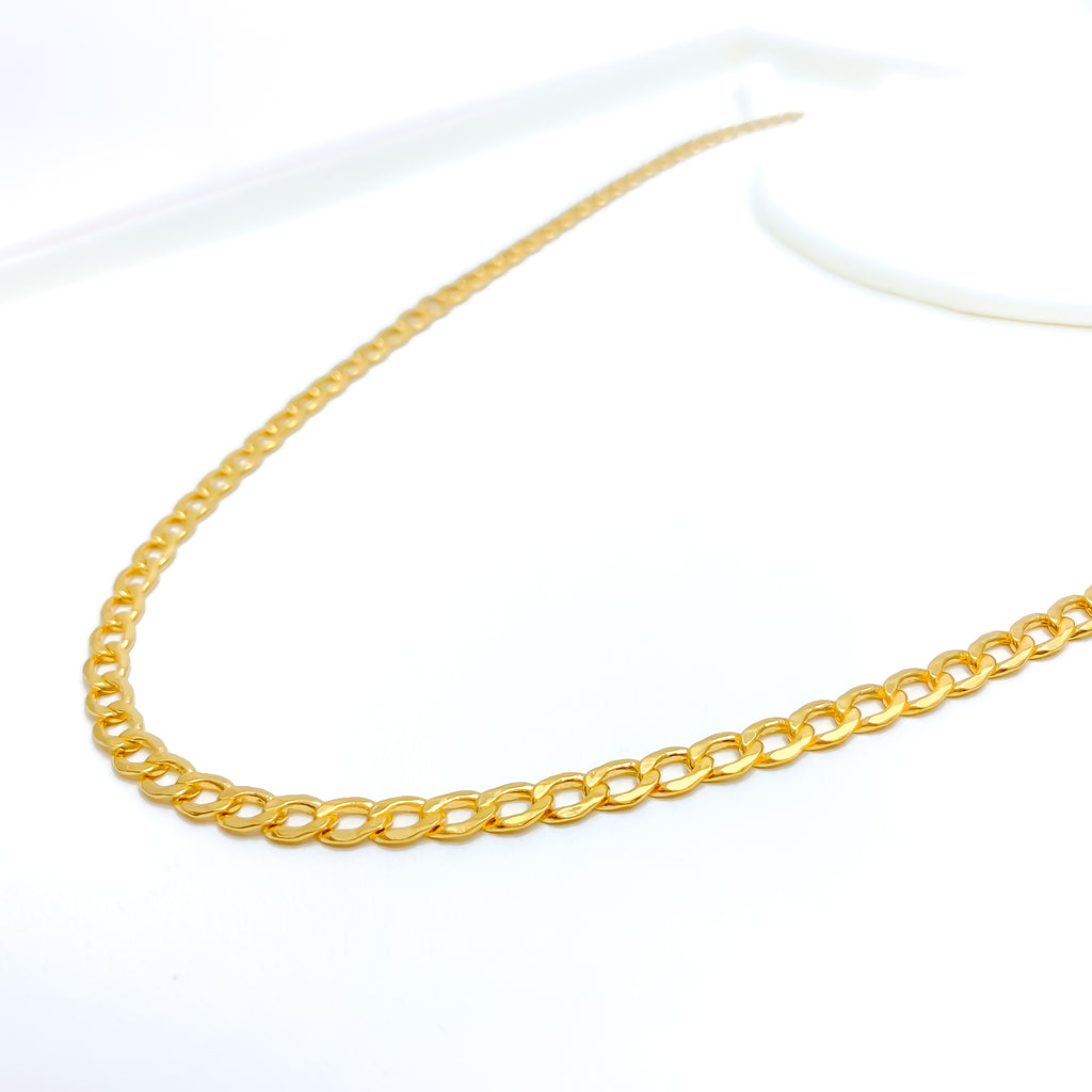 Lightweight 22k Gold Curb Chain - 22 – Andaaz Jewelers