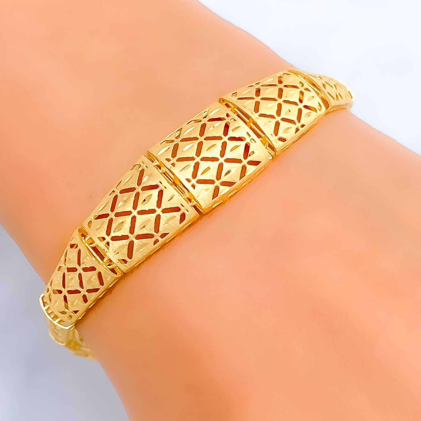 Sleek Shiny 22K Gold Orb Adjustable Bracelet | Unique gold jewelry designs,  Gold jewellery design, Yellow gold bangle