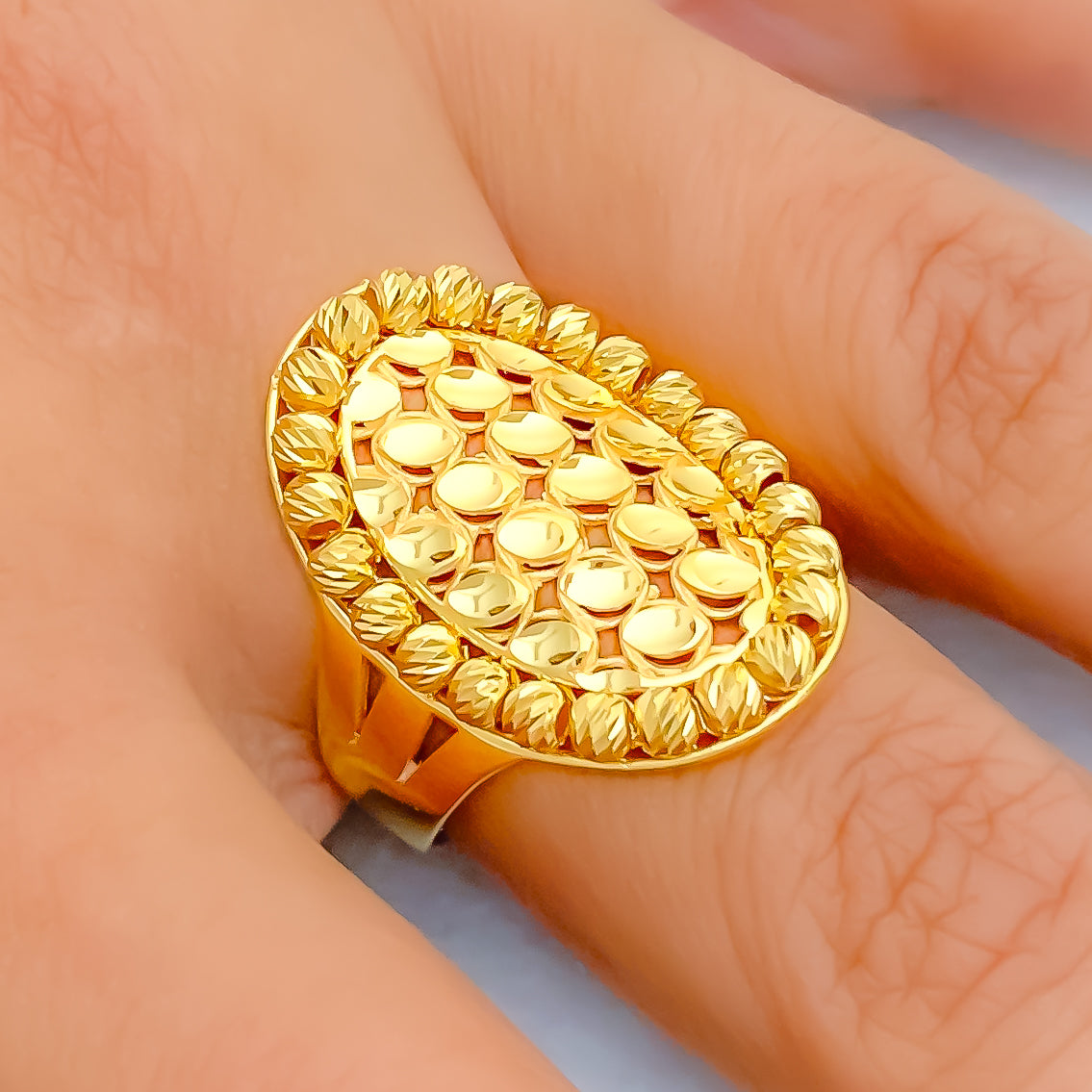 22k Gold Ring Beautiful Multi Stone Studded Ladies Jewelry Select Size  Ring17 | eBay