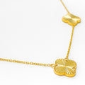 Majestic Glowing Clover 22k Gold Necklace