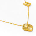 Lavish Twinkling 22k Gold Clover Necklace 