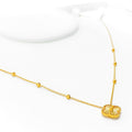 Petite Blush Clover 22k Gold Necklace 