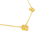 Opulent Glowing 22k Gold Clover Necklace 