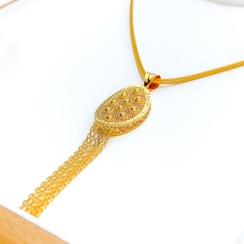 Imperial Glowing Oval 22k Gold Pendant