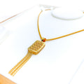 Luminescent Rectangular 22k Gold Pendant