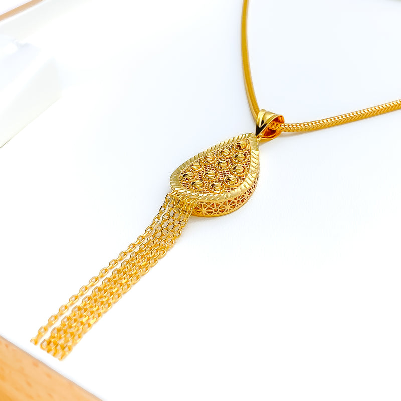 Dazzling Dynamic 22k Gold Drop Pendant