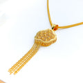 Blooming Reflective Flower 22k Gold Pendant