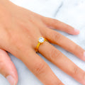Dapper Prong Setting 22k Gold CZ Ring w/ Solitaire