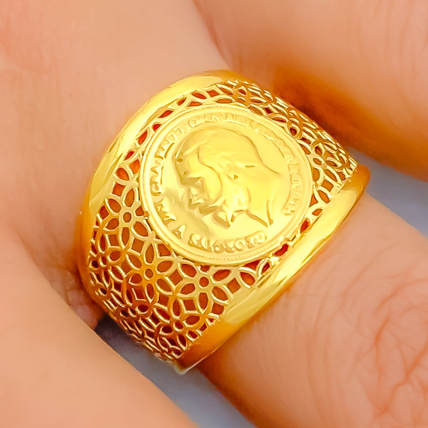Royal Gold American Eagle Coin Ring – Gulf Coast Jewelz