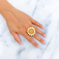 Royal Floral 22k Gold Antique Finish Ring