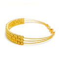 Simmering Striped 22k Gold Bangle Bracelet 