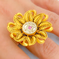 Magnificent Floral Leaf 22k Gold Antique Finish Ring