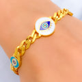 Ornate 21k Gold Evil Eye Bracelet