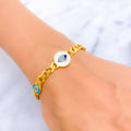 Ornate 21k Gold Evil Eye Bracelet