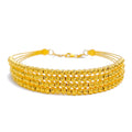 Bold Four Layered 22k Gold Bangle Bead Bracelet