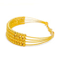 Bold Four Layered 22k Gold Bangle Bead Bracelet