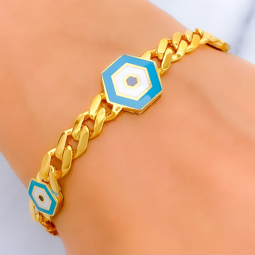 Unique Hexagonal 21k Gold Bracelet