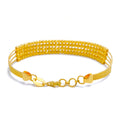 Bold Four Layered 22k Gold Bangle Bead Bracelet