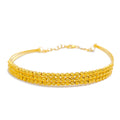 Dainty Glistening Bead 22k Gold Bangle Bracelet 