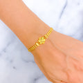 Striking Shiny Flower 21k Gold Bracelet