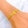 Striking Shiny Flower 21k Gold Bracelet