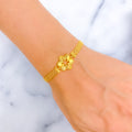 Bold Open Flower 21k Gold Bracelet