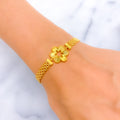 Bold Open Flower 21k Gold Bracelet