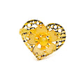 Stylish Striking 22K Gold Heart Ring