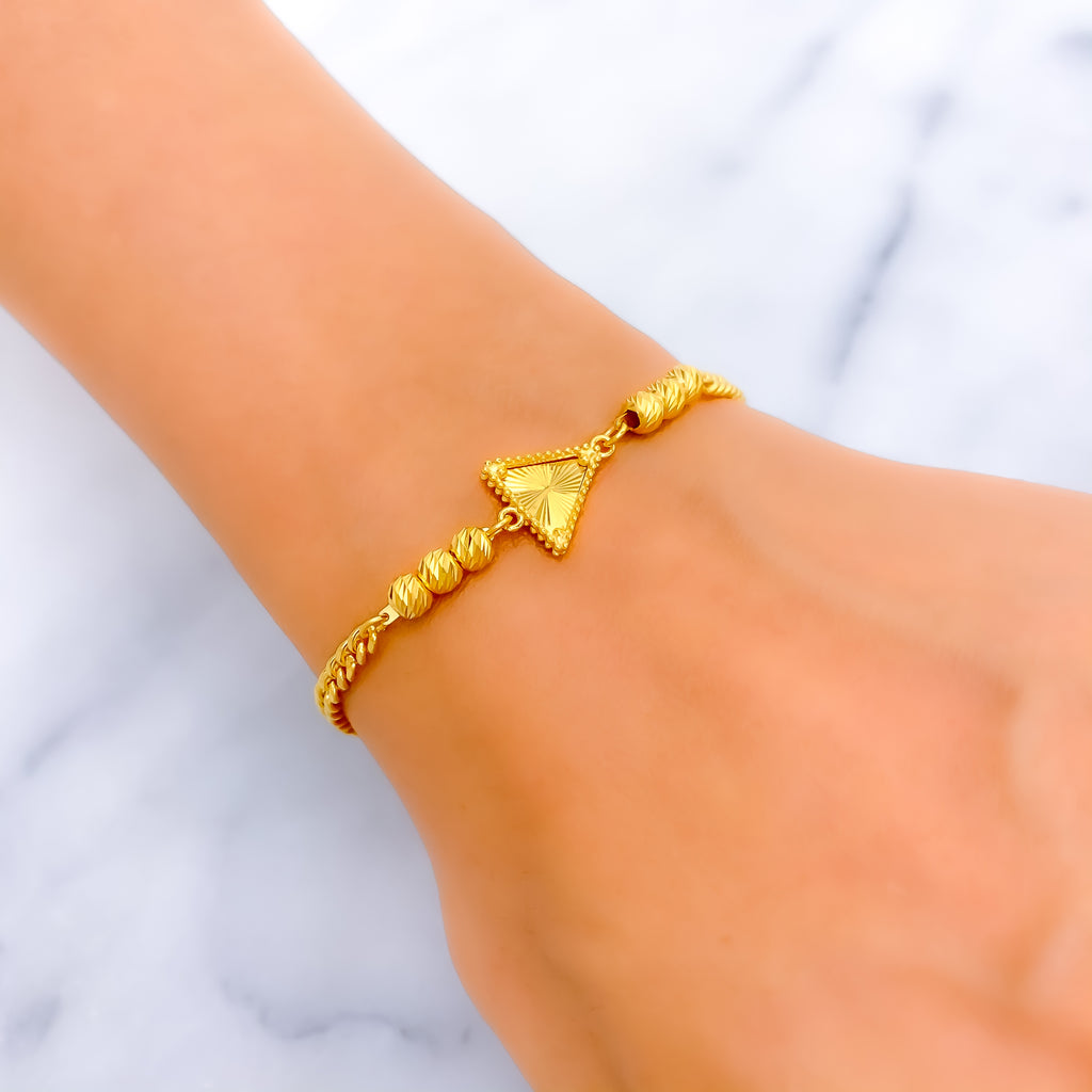 Triangular Gold Bracelets Tasteful Triangular 21k Gold Bracelet – Andaaz Jewelers