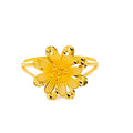 Elevated Dual Flower 22K Gold Ring