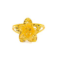 Sparkling Cutwork 22K Gold Floral Ring
