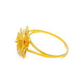 Posh Poppy Flower 22K Gold Ring