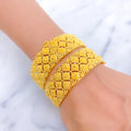 Traditional Checkered 22k Gold Bangle Pair