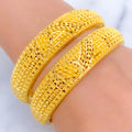 Dressy Paisley Accented 22k Gold Bangle Pair