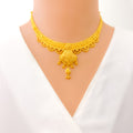 Beautiful Decorative Tasseled 22k Gold Necklace Set 