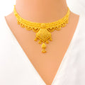 Beautiful Decorative Tasseled 22k Gold Necklace Set 